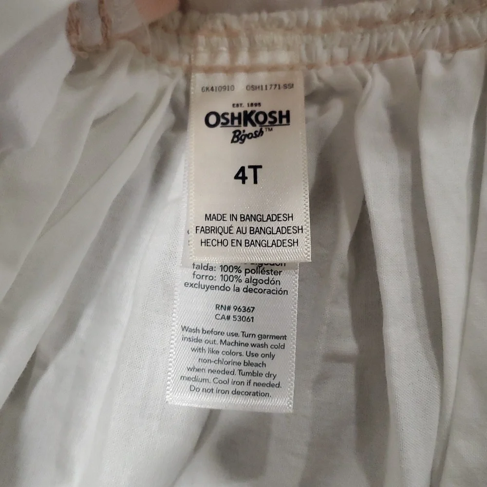 Vtg OshKosh B'gosh Peach pink white Vestbak Dress